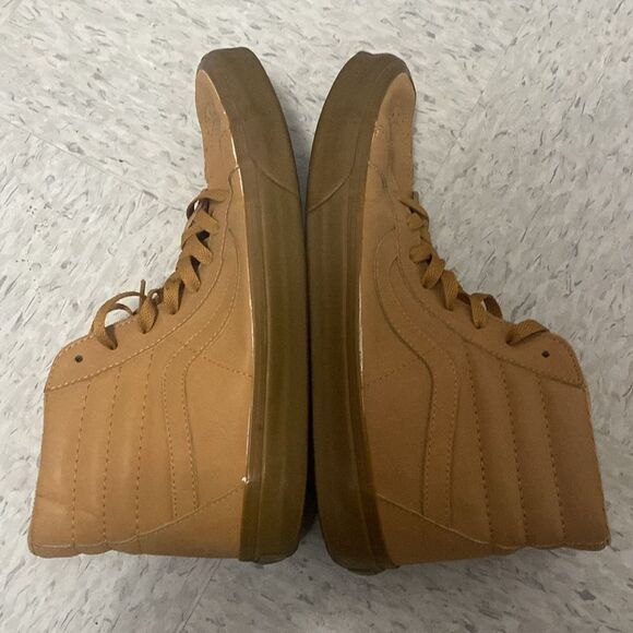 Men’s Vans off the wall skateboard shoes high top tan color size 10 - Picture 3 of 7